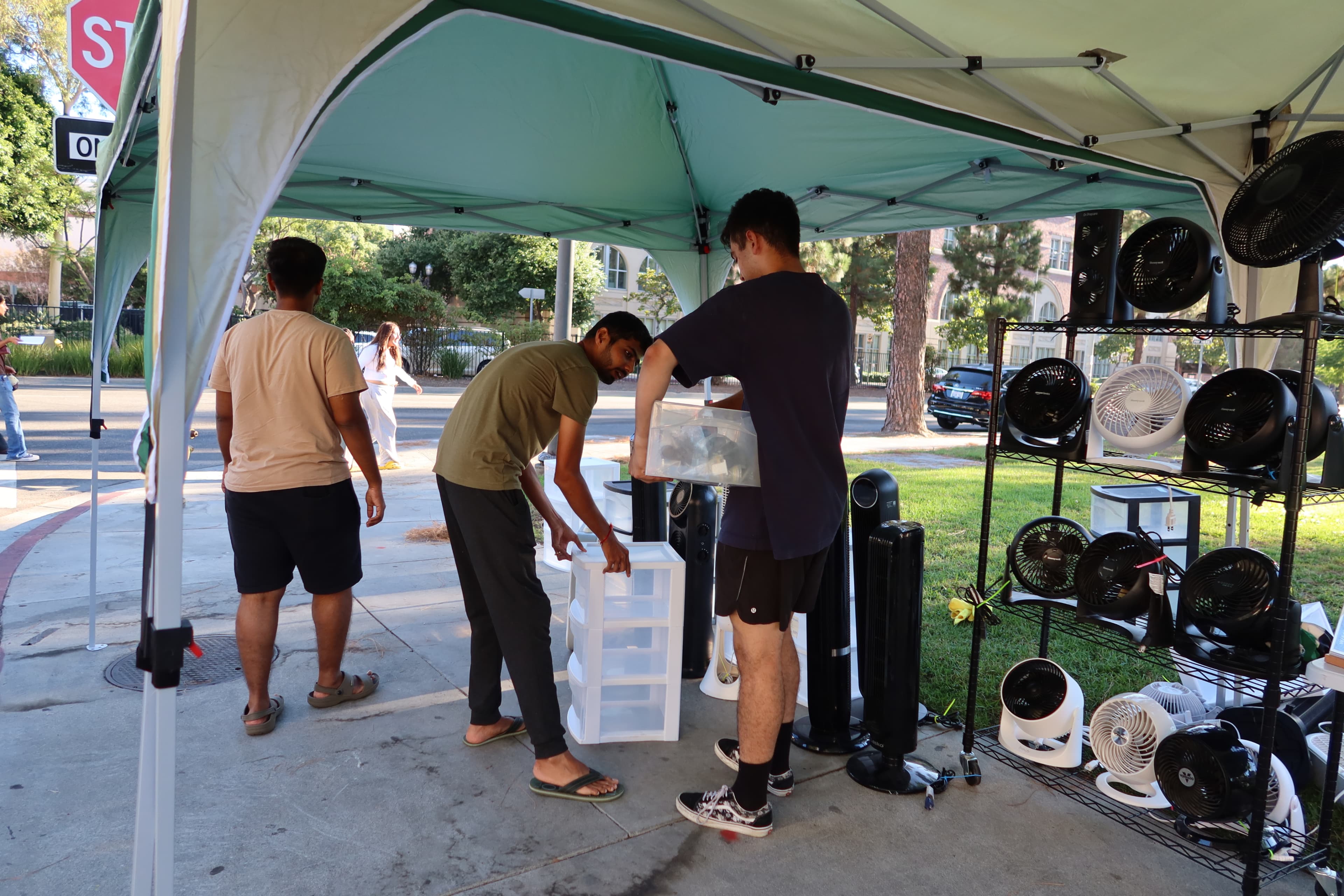 Students selling dorm items to other students